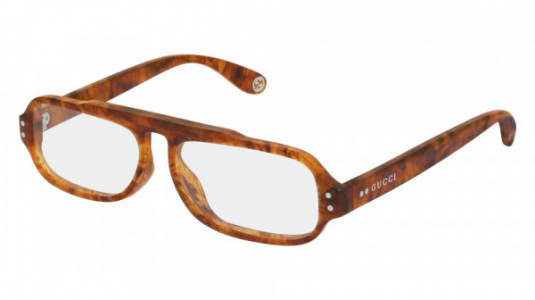 Gucci GG0615S Sunglasses, 001 - HAVANA with TRANSPARENT lenses