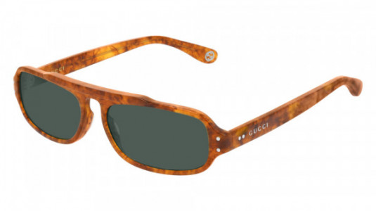 Gucci GG0615S Sunglasses, 003 - HAVANA with GREEN lenses