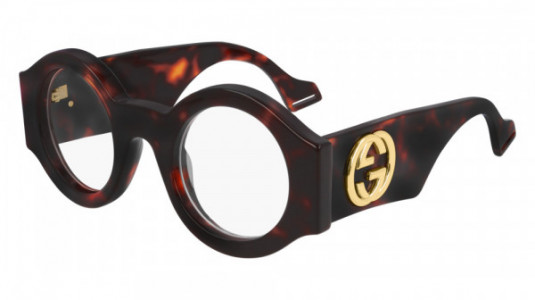 Gucci GG0629S Sunglasses, 001 - HAVANA with TRANSPARENT lenses