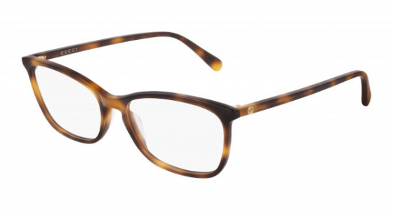 Gucci GG0548O Eyeglasses, 006 - HAVANA with TRANSPARENT lenses