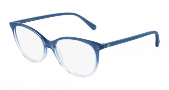 Gucci GG0550O Eyeglasses, 004 - BLUE with TRANSPARENT lenses
