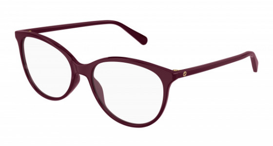 Gucci GG0550O Eyeglasses, 011 - BURGUNDY with TRANSPARENT lenses
