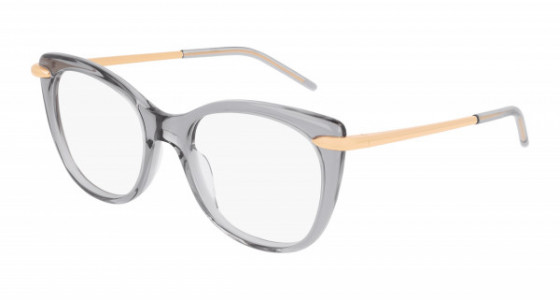 Pomellato PM0075O Eyeglasses, 003 - GREY with GOLD temples and TRANSPARENT lenses