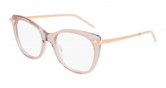 Pomellato PM0075O Eyeglasses, 004 - NUDE with GOLD temples and TRANSPARENT lenses