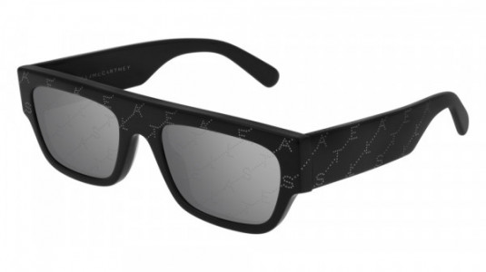 Stella McCartney SC0210S Sunglasses, 001 - BLACK with SILVER lenses