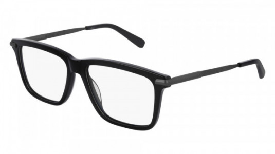 Brioni BR0071O Eyeglasses, 001 - BLACK with GREY temples and TRANSPARENT lenses