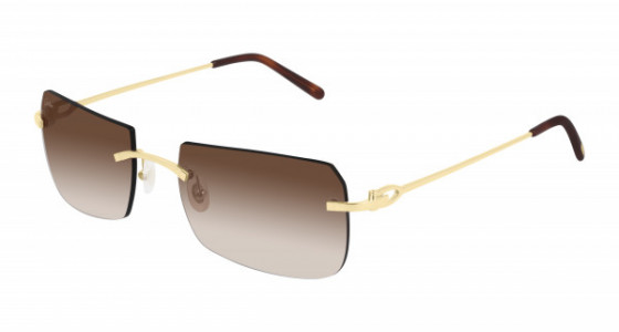 Cartier CT0006RS Sunglasses, 001 - GOLD with BROWN lenses