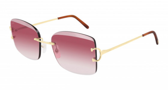 Cartier CT0007RS Sunglasses, 001 - GOLD with RED lenses