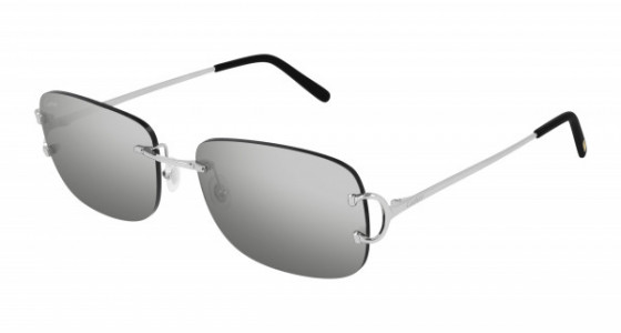 Cartier CT0011RS Sunglasses, 001 - SILVER with GREY lenses