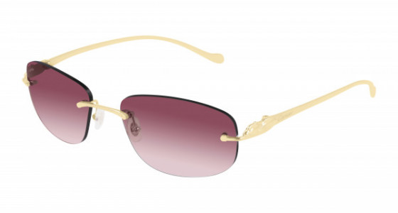 Cartier CT0026RS Sunglasses, 001 - GOLD with PINK lenses