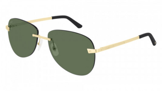 Cartier CT0035RS Sunglasses, 002 - GOLD with GREEN lenses