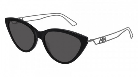 Balenciaga BB0052S Sunglasses, 003 - BLACK with GREY temples and GREY lenses