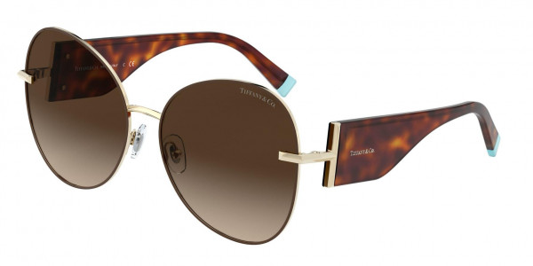 Tiffany & Co. TF3069 Sunglasses, 61463B PALE GOLD & BROWN (GOLD)