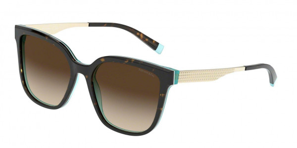 Tiffany & Co. TF4165 Sunglasses, 82753B HAVANA ON CRYSTAL TIFFANY BLUE (TORTOISE)