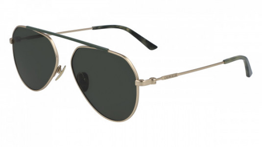 Calvin Klein CK19147S Sunglasses, (717) SATIN GOLD/GREEN