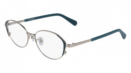 Ferragamo SF2540A Eyeglasses, (719) SHINY GOLD/PETROL