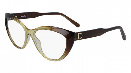 Ferragamo SF2853 Eyeglasses, (250) BROWN GRADIENT/CLEAR BROWN