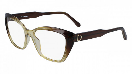 Ferragamo SF2854 Eyeglasses, (250) BROWN GRADIENT/CLEAR BROWN