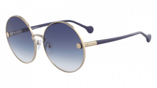 Ferragamo SF189S Sunglasses, (783) ROSE GOLD/BLUE LENS
