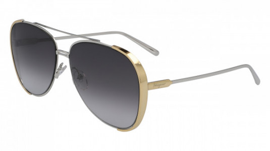 Ferragamo SF205S Sunglasses, (050) PALLADIUM/GOLD