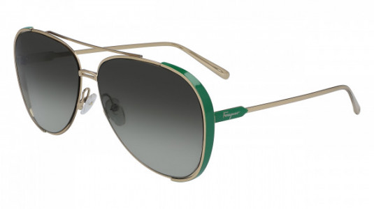 Ferragamo SF205S Sunglasses, (726) GOLD/GREEN