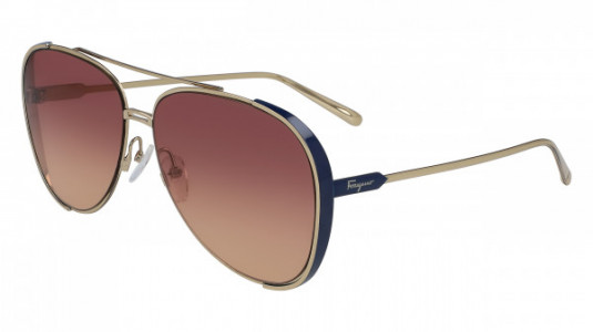 Ferragamo SF205S Sunglasses, (743) GOLD/BLUE