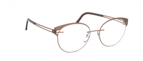 Silhouette Aperture Accent Rings FV Eyeglasses, 6040 Leather Brown
