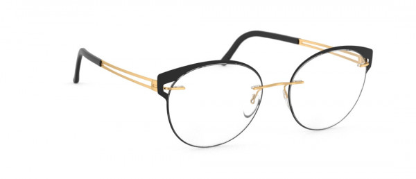 Silhouette Aperture Accent Rings FV Eyeglasses, 7530 Gold / Black