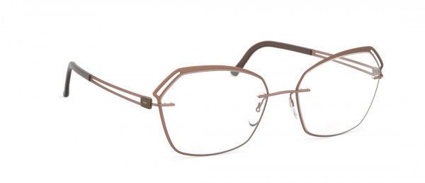 Silhouette Aperture Accent Rings JI Eyeglasses, 6040 Leather Brown
