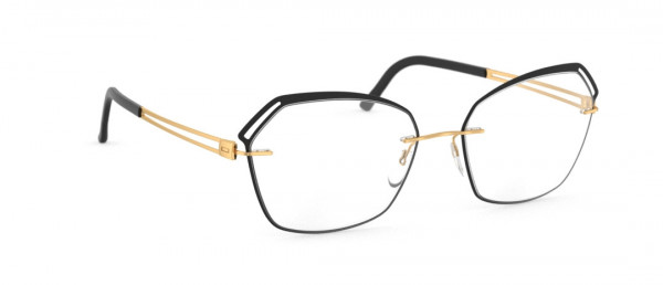 Silhouette Aperture Accent Rings JI Eyeglasses, 7530 Gold / Black