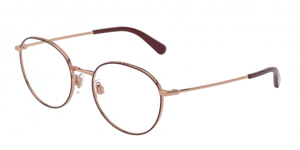 Dolce & Gabbana DG1322 Eyeglasses, 1333 PINK GOLD/BORDEAUX (BORDEAUX)