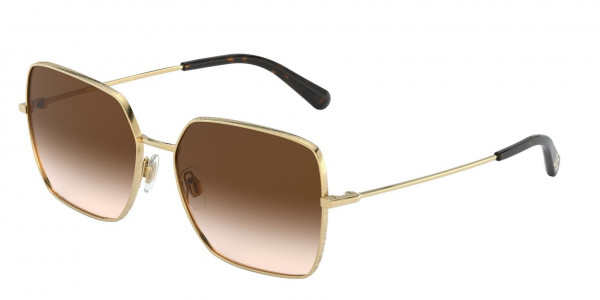Dolce & Gabbana DG2242 Sunglasses, 02/13 GOLD BROWN GRADIENT DARK BROWN (GOLD)