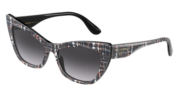 Dolce & Gabbana DG4370 Sunglasses, 32868G BLACK TWEED (MULTI)