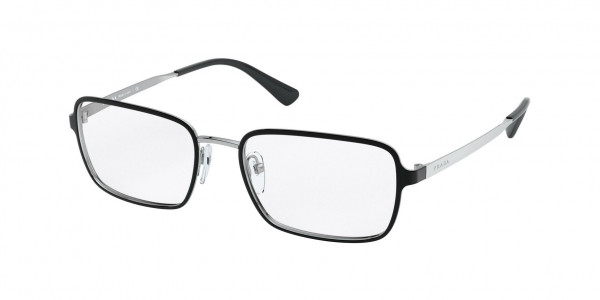 Prada PR 57XV CONCEPTUAL Eyeglasses, 5241O1 TOP MATTE BLACK/SILVER (GUNMETAL)