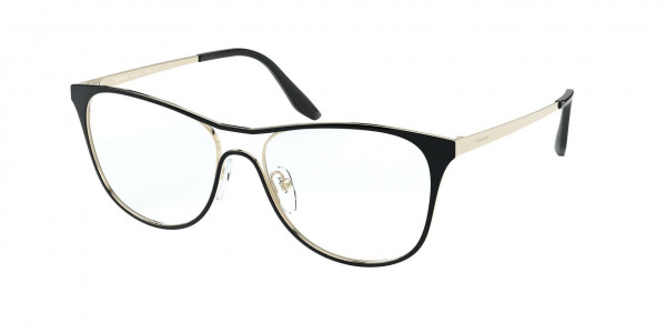 Prada PR 59XV CATWOLK Eyeglasses, AAV1O1 CATWOLK TOP BLACK/PALE GOLD (BLACK)