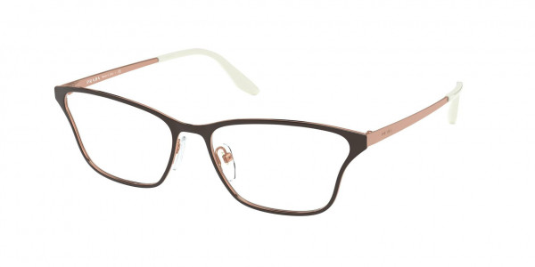 Prada PR 60XV CATWOLK Eyeglasses, 3311O1 TOP BROWN/ROSE GOLD (BROWN)