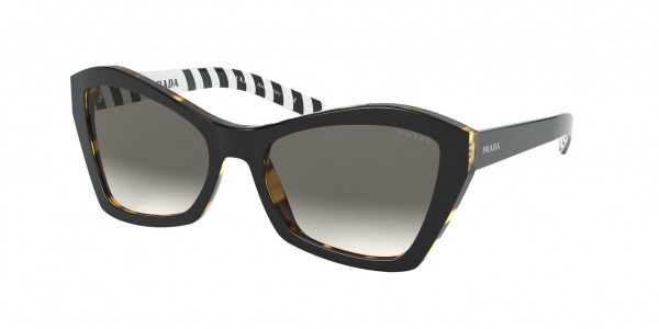 Prada PR 07XSF Sunglasses, NAI130 TOP BLACK/MEDIUM HAVANA (HAVANA)