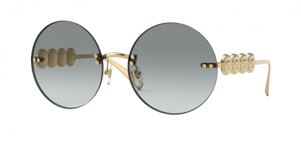 Versace VE2214 Sunglasses, 100211 GOLD LIGHT GREY GRADIENT DARK (GOLD)