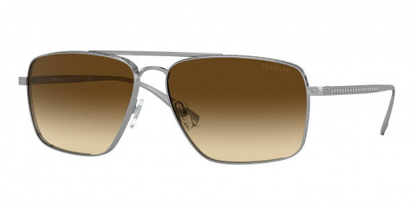 Versace VE2216 Sunglasses, 100113 GUNMETAL LIGHT/DARK BROWN GRAD (GREY)