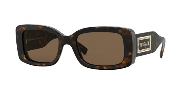 Versace VE4377 Sunglasses, 108/73 HAVANA DARK BROWN (TORTOISE)