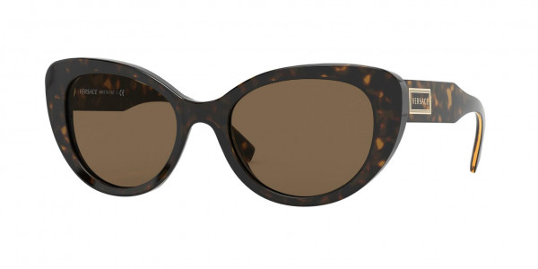 Versace VE4378 Sunglasses, 108/73 HAVANA DARK BROWN (TORTOISE)