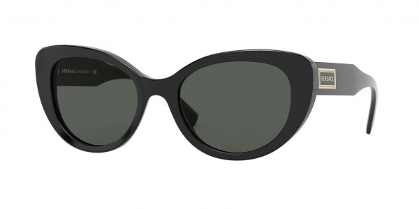 Versace VE4378F Sunglasses, GB1/87 BLACK DARK GREY (BLACK)