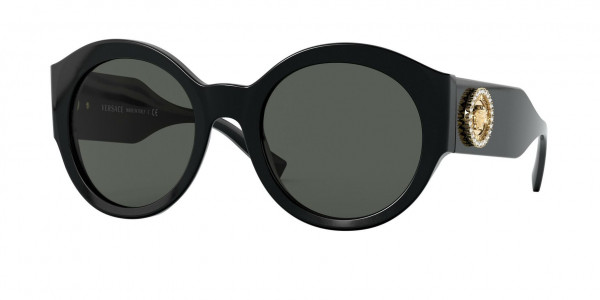 Versace VE4380B Sunglasses, GB1/87 BLACK DARK GREY (BLACK)