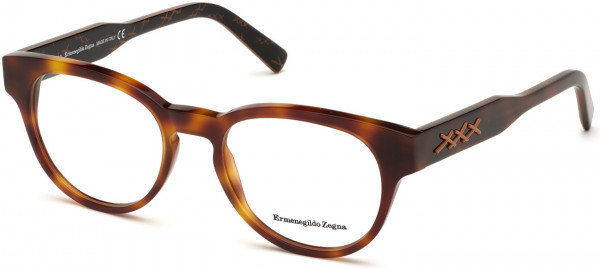 Ermenegildo Zegna EZ5174 Xxx 8 Eyeglasses, 052 - Shiny Dark Havana, Triple Xxx Vicuna Logo