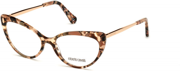 Roberto Cavalli RC5109 Eyeglasses, 055 - Shiny Rose-Brown Havana, Shiny Pink Gold