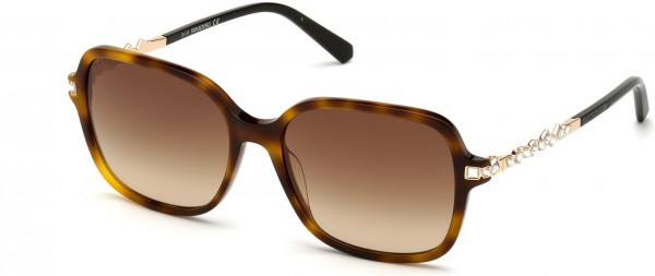 Swarovski SK0265 Sunglasses, 52F - Dark Havana / Gradient Brown