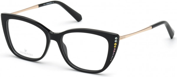 Swarovski SK5366 Eyeglasses, 001 - Shiny Black