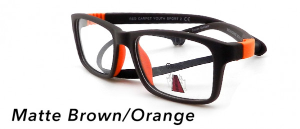 Smilen Eyewear Youth Sport 2 Eyeglasses, Brown/Orange