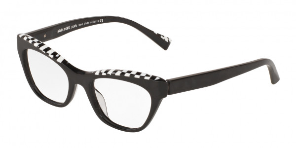 Alain Mikli A03104 ETIENETTE Eyeglasses, 001 NOIR MIKLI /BLACK WHITE DAMIER (BLACK)
