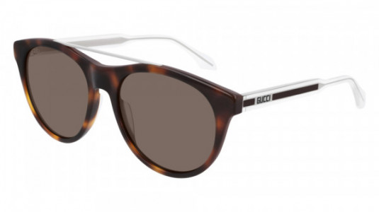 Gucci GG0559S Sunglasses, 002 - HAVANA with CRYSTAL temples and BROWN lenses